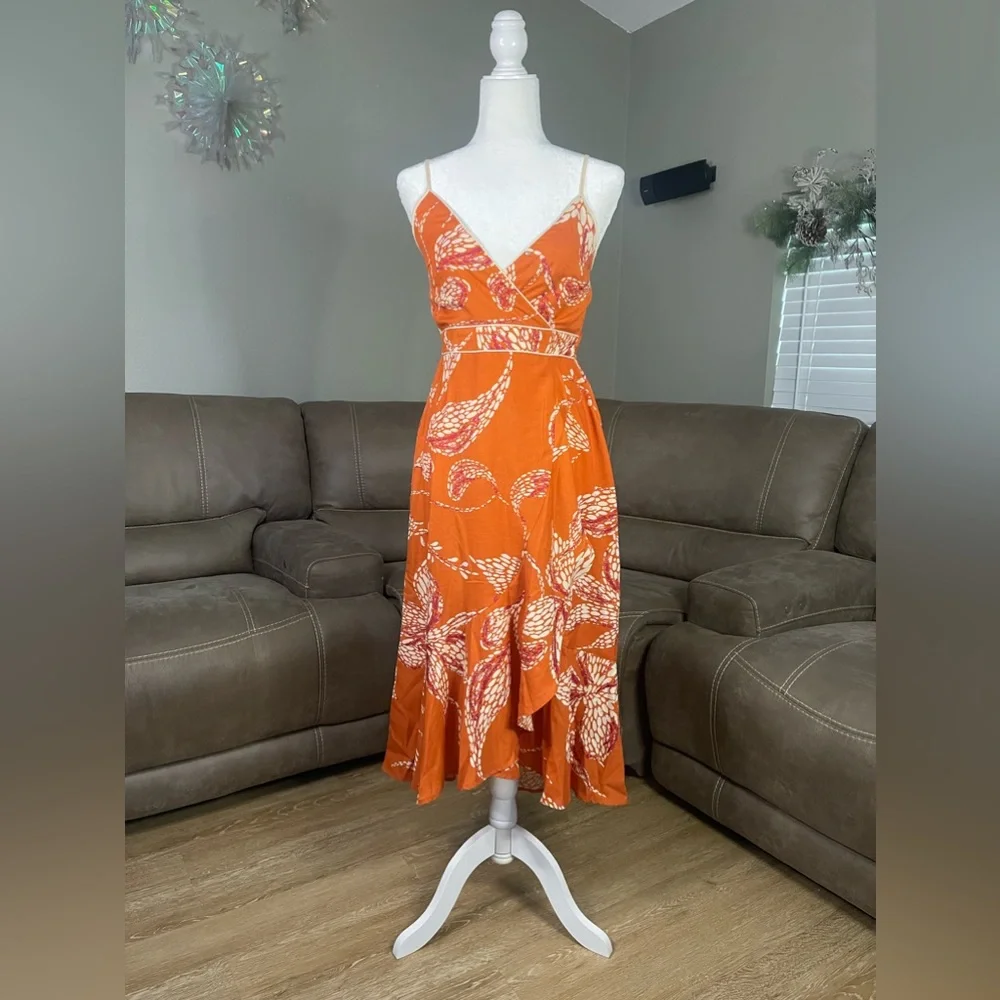 NWT Band of the Free Floral Wrap Dress Sz S Summer Boho Wedding Beach Party Date - Picture 6 of 14